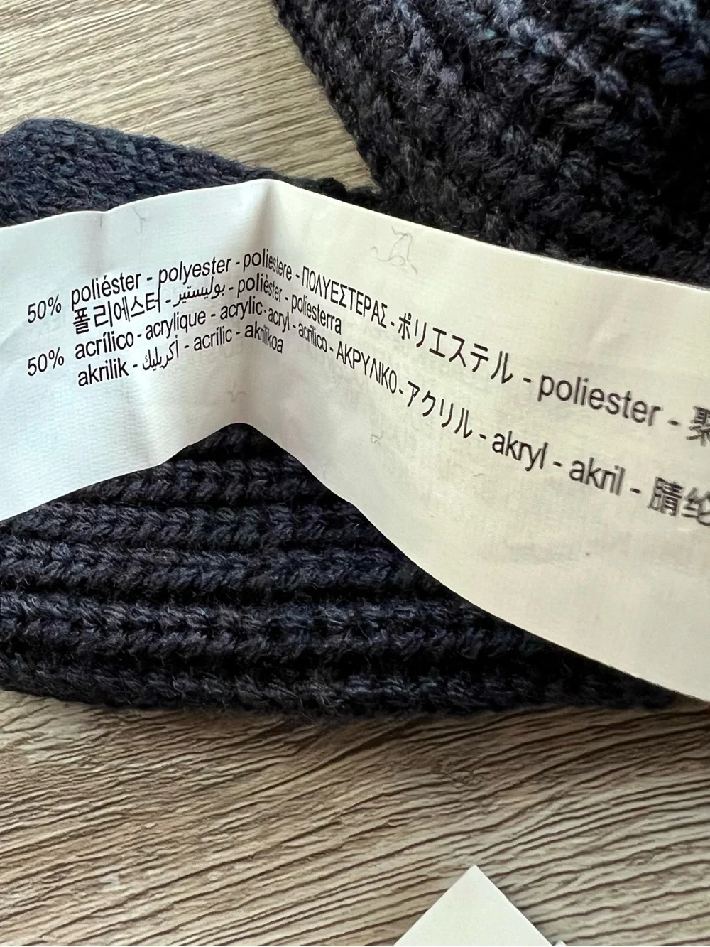 NWT ZARA Navy Blue Knit Mittens Size 0-1 Years